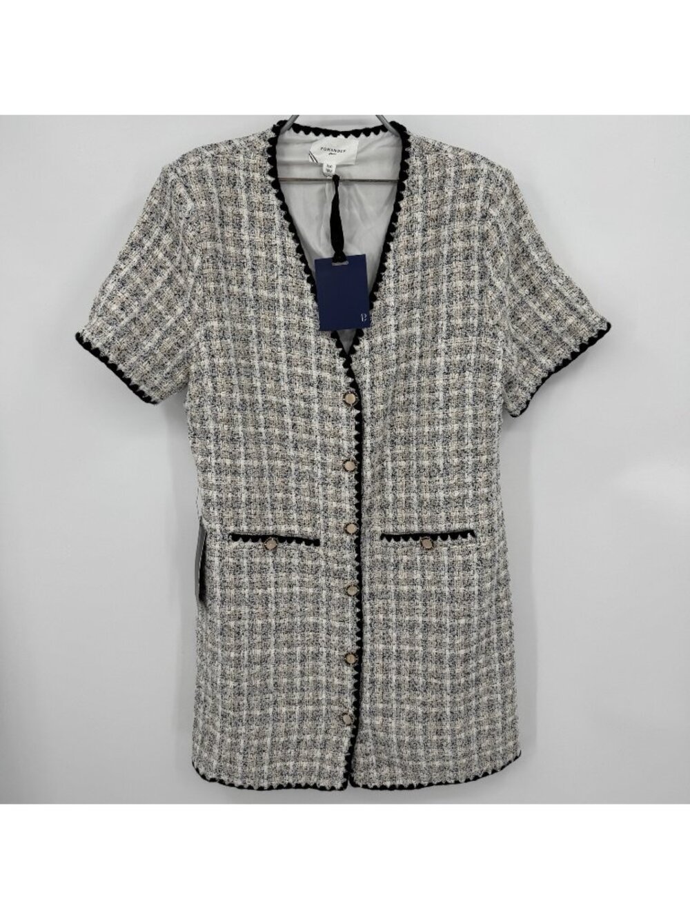 Pomander Place Tuckernuck White Tweed Josephine Dress XXL 2XL Short Sleeve Mini